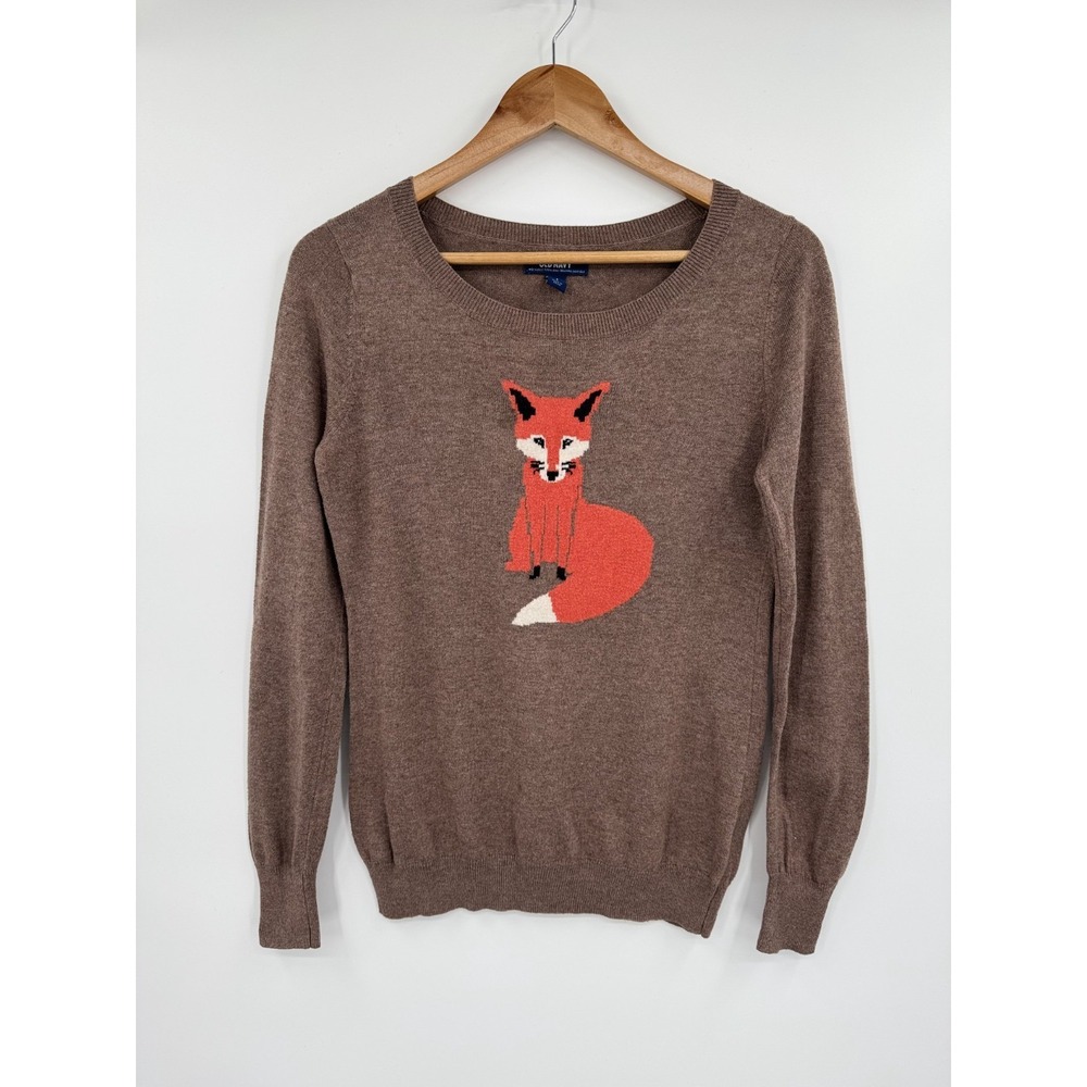 Fox Sweater Blogger Fav Viral Women's Small Brown‎ Forestcore Whimsy Preppy